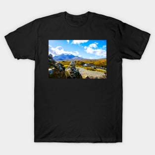 Stone cairn with Cuillins T-Shirt